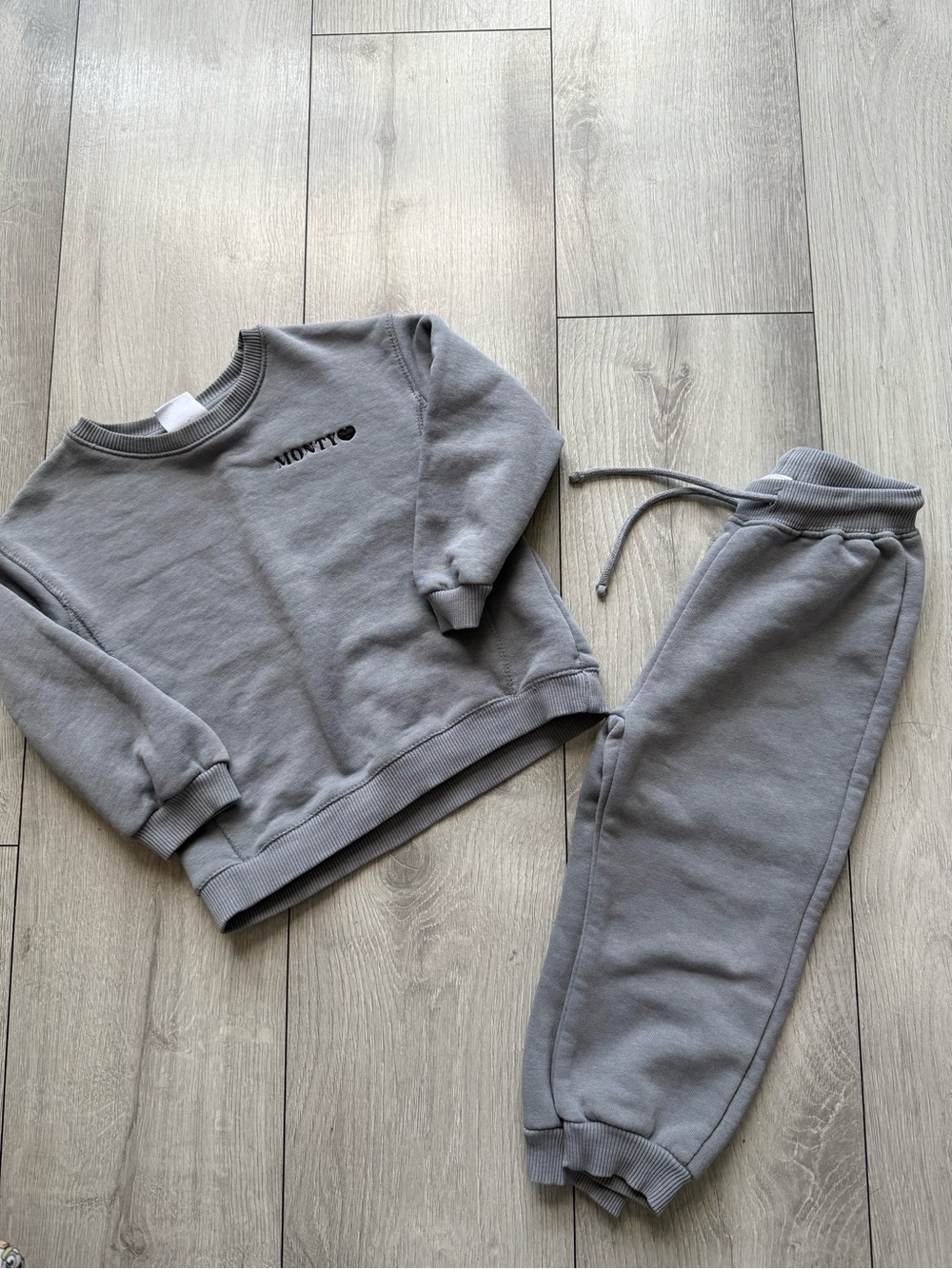Zara Kids Gray Sweatshirt & Jogger Set